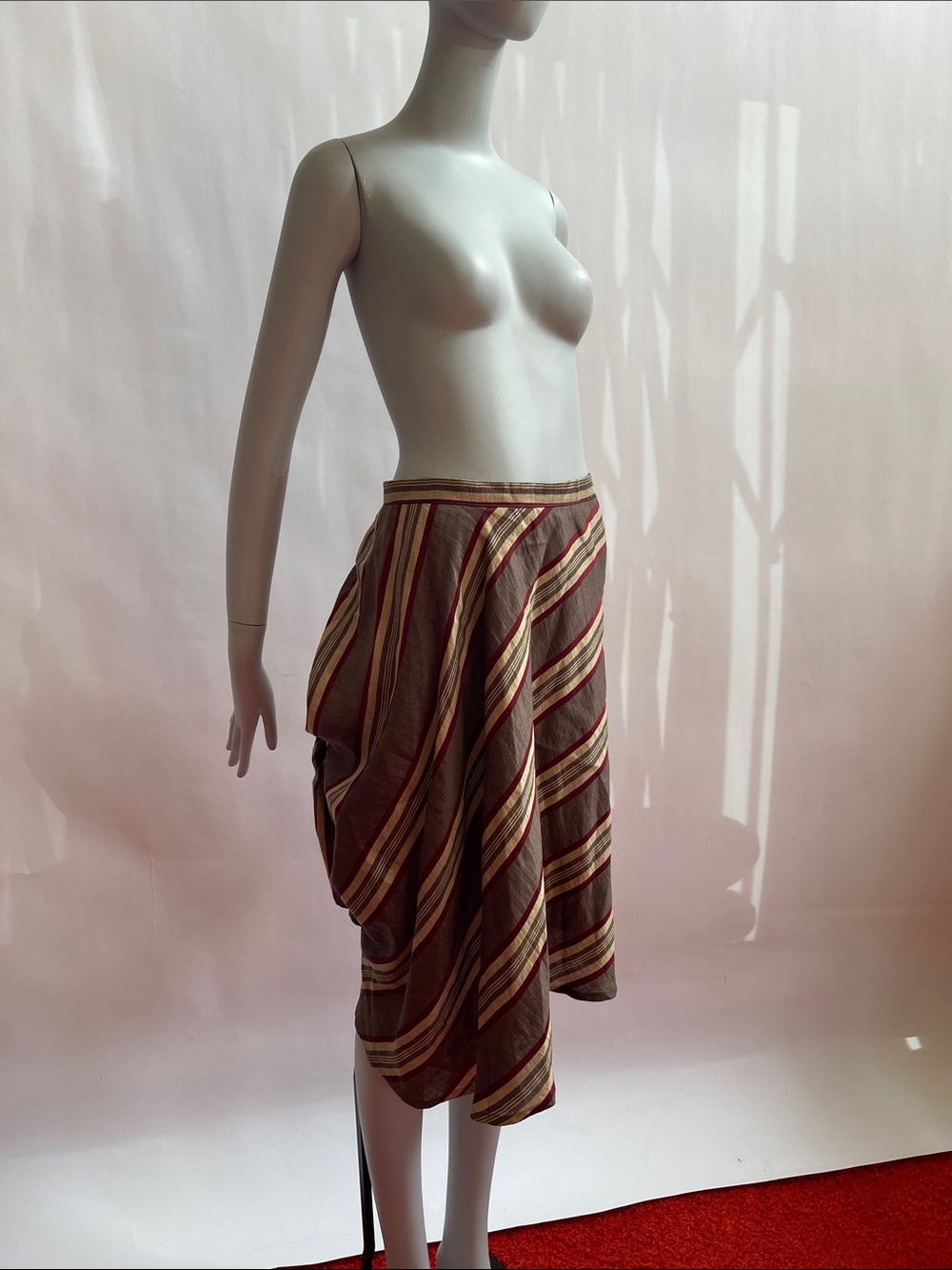 Vivienne Westwood Anglomania 2014 Linen Striped Wrap Skirt IT42 - Picture 7 of 14